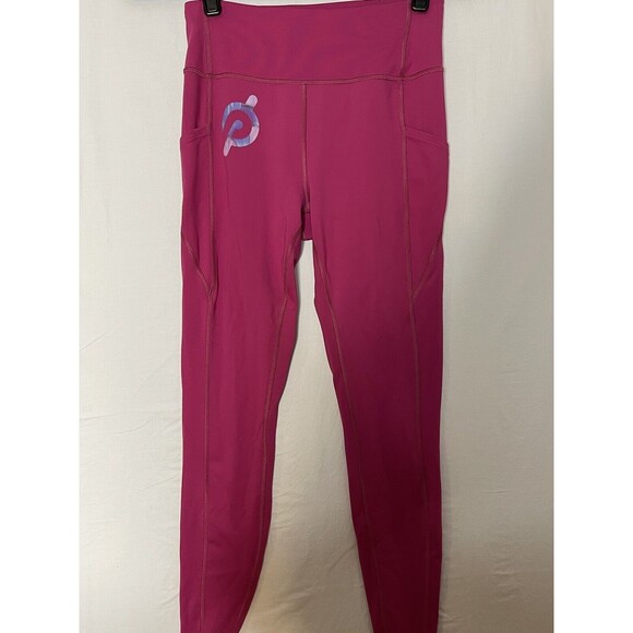 Peloton Move Mission Tulip Hem Logo Leggings Pink Size M - Picture 1 of 9